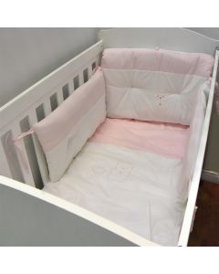Jorgan për fëmijë, pambuk, 110x150 cm, e bardhë dhe rozë, 1 copë