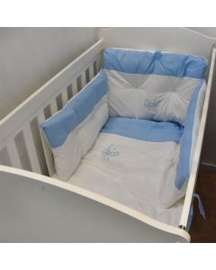 Jorgan për fëmijë, pambuk, 110x150 cm, e bardhë dhe e kaltër, 1 copë