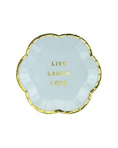 Pjatë, "Live Laugh Love", bojëqielli,  13 cm, 6 copë