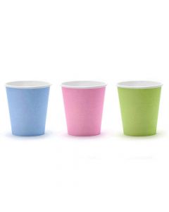Cup, "Pastelove", sky-blue, light pink, light olive, 6 pieces