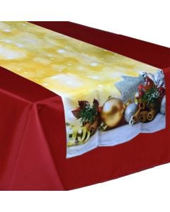 Runner dekorativ për tavolinë, Natalizia, Mastro Bianco, pambuk dhe poliestër, 40x140 cm, mikse, 1 copë