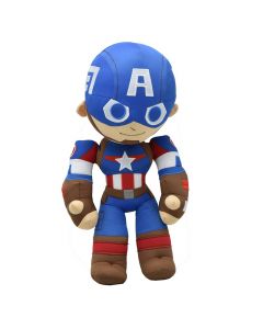 Captain America plush toy for kids, Marvel, Miniso, synthetic polyester, 36 cm, red and blue, 1 piece
