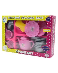 Dish drainer toy set for kids, plastic, 8.5x35.5x25 cm, miscellaneous, 28 pieces