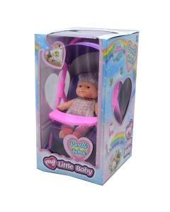 Set bebe kukull me karrocë, për fëmijë, My Little Baby, plastikë, 21x35x35 cm, mikse, 2 copë