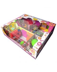 Shtëpi kukullash, Princess Doll House, dru dhe plastikë, 60x50x13 cm, mikse, 1 copë
