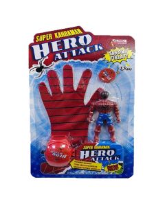 Set lodër për fëmijë, Spider-man, Super Hero Attack, plastikë dhe poliestër sintetike, 20x33x2 cm, e kuqe dhe blu, 3 copë