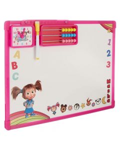 Magnetic drawing board for children, Masha & the Bear, plastic and aluminum, 38x42x2.5 cm, pink, 4 pieces