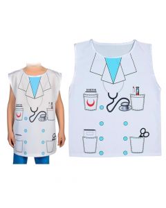 Doctor costume for kids, polyester, 35x21x0.5 cm, white, 1 piece