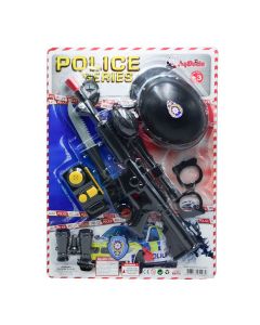 Set me pajisje policie, për fëmijë, Police Series, plastikë, 70x48.5x12 cm, mikse, 11 copë