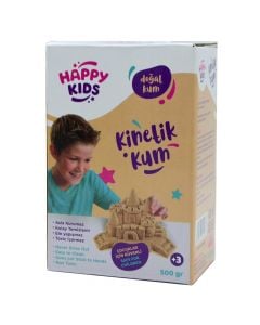 Rërë kinetike për fëmijë, Happy Kids, rërë kinetike, 6x10x14 cm, 500 g, bezhë, 1 copë