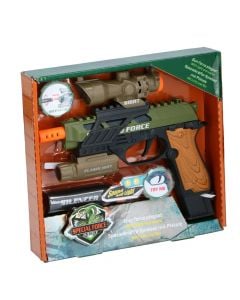 Armë lodër me aksesorë për fëmijë, Eddy Toys, plastikë, 25x5.5x23 cm, e zezë dhe e gjelbër, 1 copë