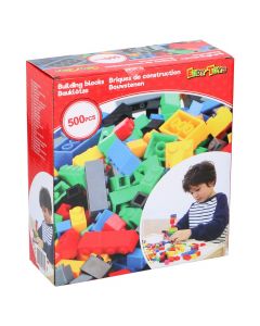 Play set with building blocks, for kids, Eddy Toys, plastic, 16x32x5 cm, assorted, 500 blocks