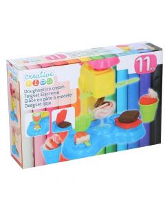 Ice-cream making set with plasticine and shapes, Creative Kids, plastic and plasticine, 16.5x4x16.5 cm, assorted, 11 pieces