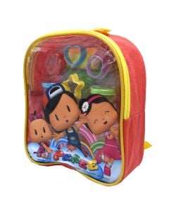 Backpack and play dough for children, plastic and plasticine, 23x15x9 cm, assorted, 1 piece