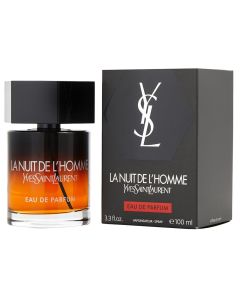 Eau de parfum (EDP) for men, La Nuit de l'Homme, Yves Saint Laurent, glass, 100 ml, black and orange, 1 piece
