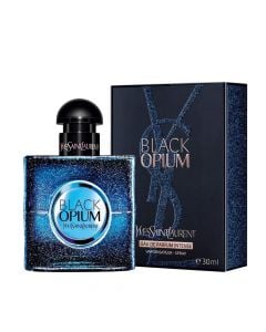 Eau de parfum (EDP) për femra, Black Opium Intense, Yves Saint Laurent, qelq, 30 ml, blu dhe e zezë, 1 copë
