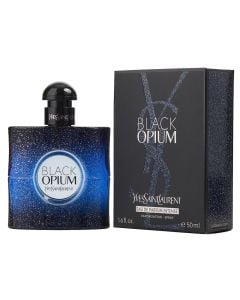 Eau de parfum (EDP) for women, Black Opium Intense, Yves Saint Laurent, glass, 50 ml, blue and black, 1 piece