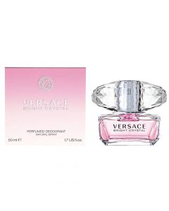 Deodorant i parfumuar për femra, Bright Crystal, Versace, qelq, 50 ml, rozë, argjend dhe transparente, 1 copë