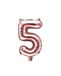 Tollumbaca, "Party" per festa, film alumini, nr 5, 35 cm, rozë, 1 copë