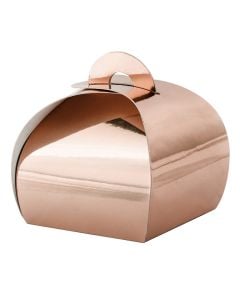 Kuti konfeti, "Party", karton pasqyrë, 6x6x5.5 cm, rose gold, 10 copë, 1 pako