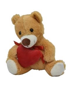 Teddy bear, synthetic polyester, 15 cm, brown, 1 piece