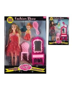 Doll set with accessories, Anlily, plastic and synthetic polyester, 29 cm, assorted, 1 piece