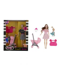 Doll set with accessories, Anlily, plastic and synthetic polyester, 29 cm, assorted, 1 piece
