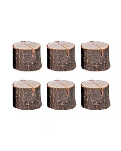 Place card holders, wooden, 3-4 cm, 6 piece
