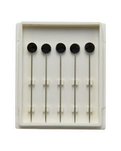 Decorative needle for scarf, Mina Carin, metal and plastic, 8 cm, black, 5 pieces