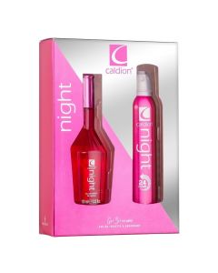 Gift set for women, eau de toilette (EDT) and deodorant, Night, Caldion, glass and aluminum, 100+150 ml, pink, 1 piece