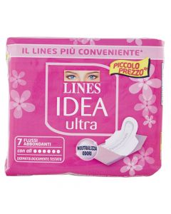Peceta higjenike, për mbrojtje më të gjatë, rozë, Lines Idea Ultra, 7 copë, 1 pako