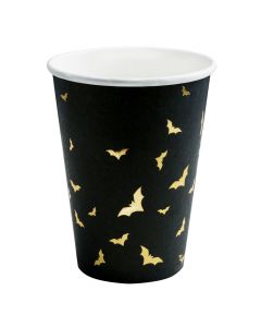 Cups, "Trick or Treat", 220 ml, paper, black, 6 peces