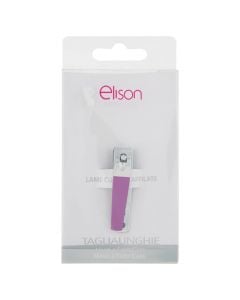 Nail clippers, Elison, steel, 1.5 x 7.5 x 15 cm, silver, pink, 1 piece