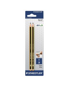 Graphite pencil 2B, Noris, Steadtler, wood, 18.5x0.7 cm, yellow and black, 2 pieces