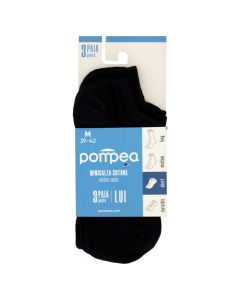 Çorape për meshkuj, Pompea, pambuk, 39-42, M, e zezë, 3 palë