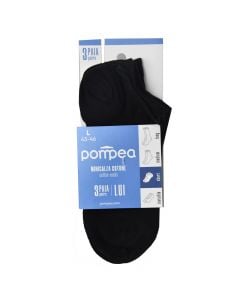 Çorape për meshkuj, Pompea, pambuk, 43-46, L, e zezë, 3 palë