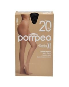 Pantyhose for women, nylon and elastane, XL, black, Pompea, 1 pair