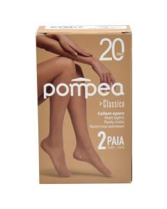 Pantyhose for women, poliamid and elastan, M-L, black, Pompea, 2 pair