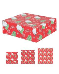 Kuti dhuratash. me dekor Christmas. karton. e kuqe me dizajn.