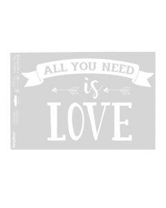 Wedding day car sticker, "All you need is love', 33x45 cm, white