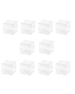 Kuti konfeti, 5x5x5 cm, transparente, 10 copë