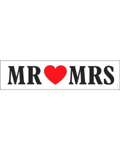 Number plate, plastic, "MR & Mrs", 50 x 11.5 cm