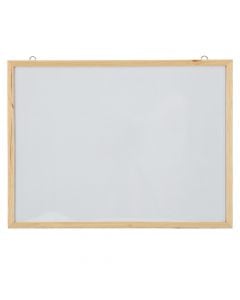 Int white board with wooden frame. 90x120 cm