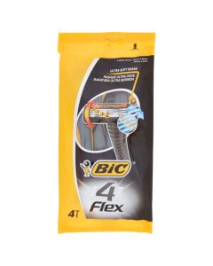 Men's disposable razor blade, Bic, plastic and stainless steel, 15x5 cm, grey, 4 pieces