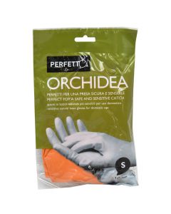 Cleaning gloves, Orchidea, Perfetto, latex, S, orange, 1 piece