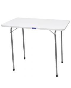 Tavolinë kampingu, alumin dhe melaminë, 60x80 cm, e bardhë, 1 copë