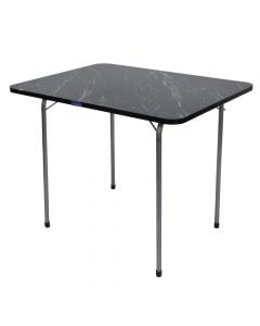 Tavolinë kampingu, alumin dhe melaminë, 60x80 cm, e zezë, 1 copë