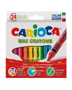Carioca wax crayons, 24 cope