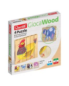 Toy for children, Quercetti, Puzzle farm, Wood