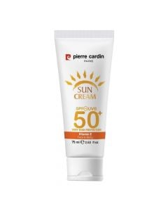 High protection sun cream, Pierre Cardin, plastic, 75 ml, white and orange, 1 piece